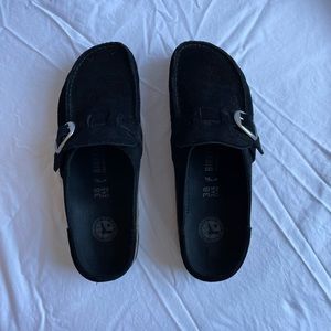 Birkenstock “Buckley” Suede Leather Clogs